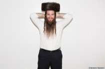 It seems Yoel Weisshaus brought his own fur shtreiml towards photo shoot. (Courtesy of American attire)