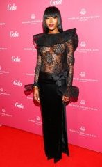 Naomi Campbell without bra at Gala salon Awards