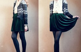 American Apparel Velvet Skirt