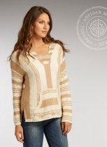 Womens undyed natural cotton fiber knit Baja hoodie by Indigenous